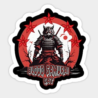 Blood Samurai Cat Sticker